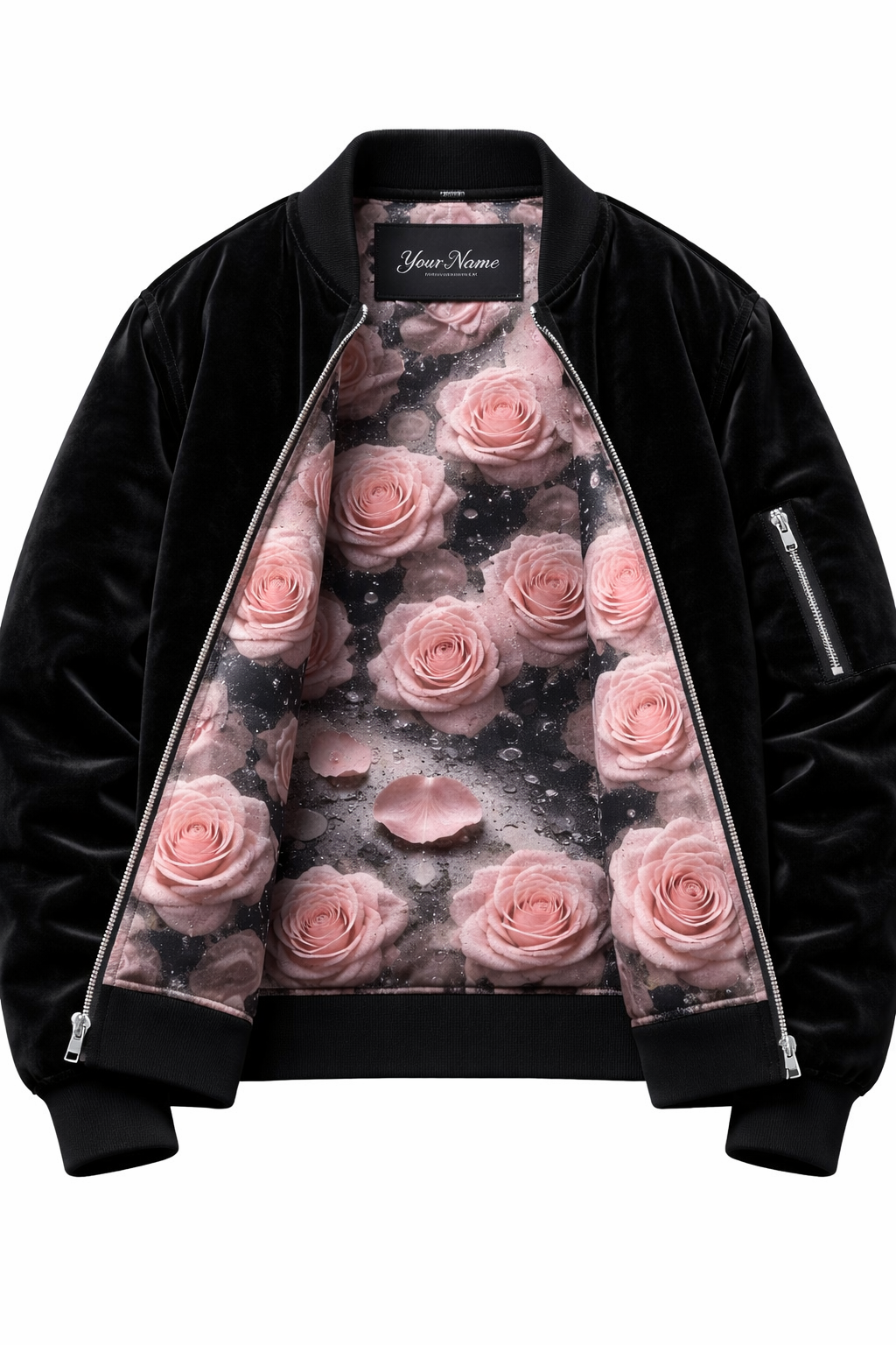 The velvet floral lining bomber jacket