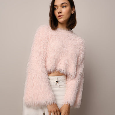 fur pink sweater