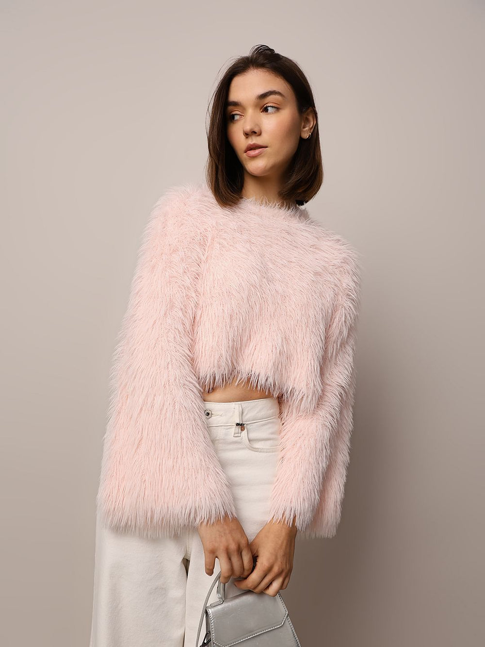 fur pink sweater