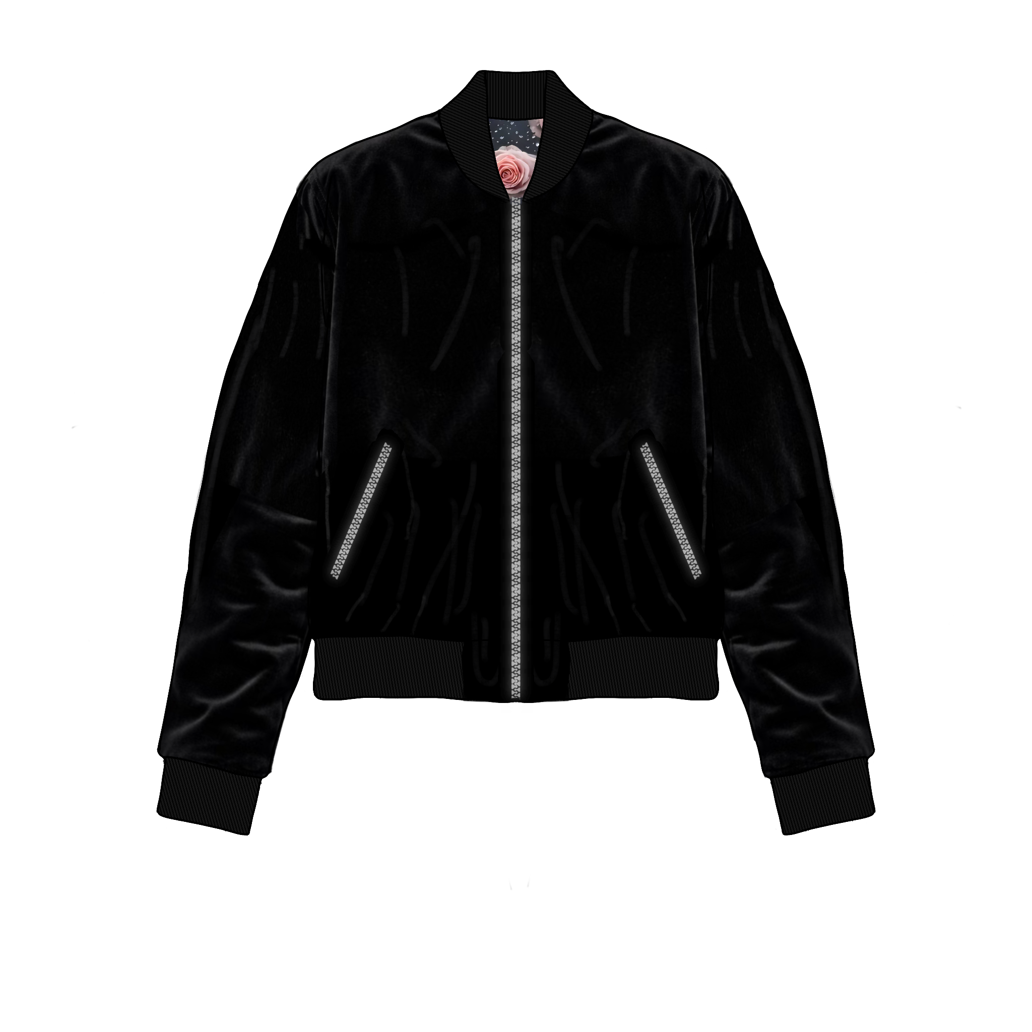 The velvet floral lining bomber jacket
