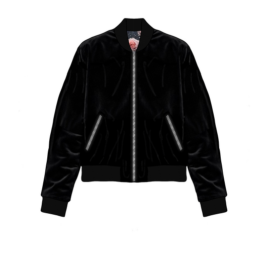 The velvet floral lining bomber jacket